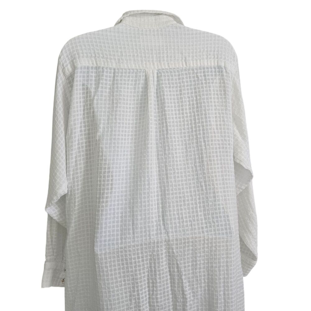 Anthropologie Mara Hoffman Swim S Midi Cover up Dress Shirt Gauze Oversized - Picture 10 of 12
